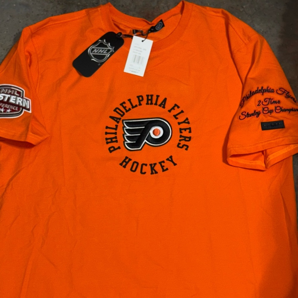 Philadelphia Flyers Pro Standard NHL Hockey Shirt Embroidered Patches Mens Large